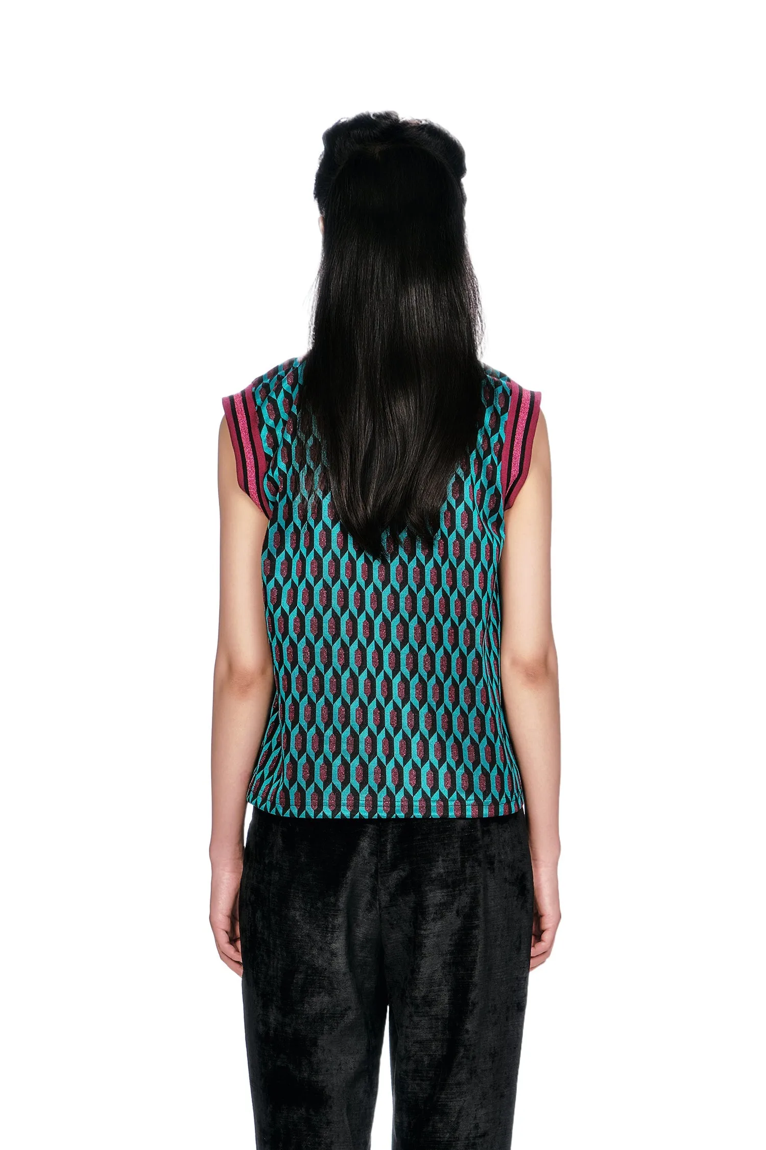 Glitter Geo Jacquard Pullover Vest sold by Anna Sui product image thumbnail 4