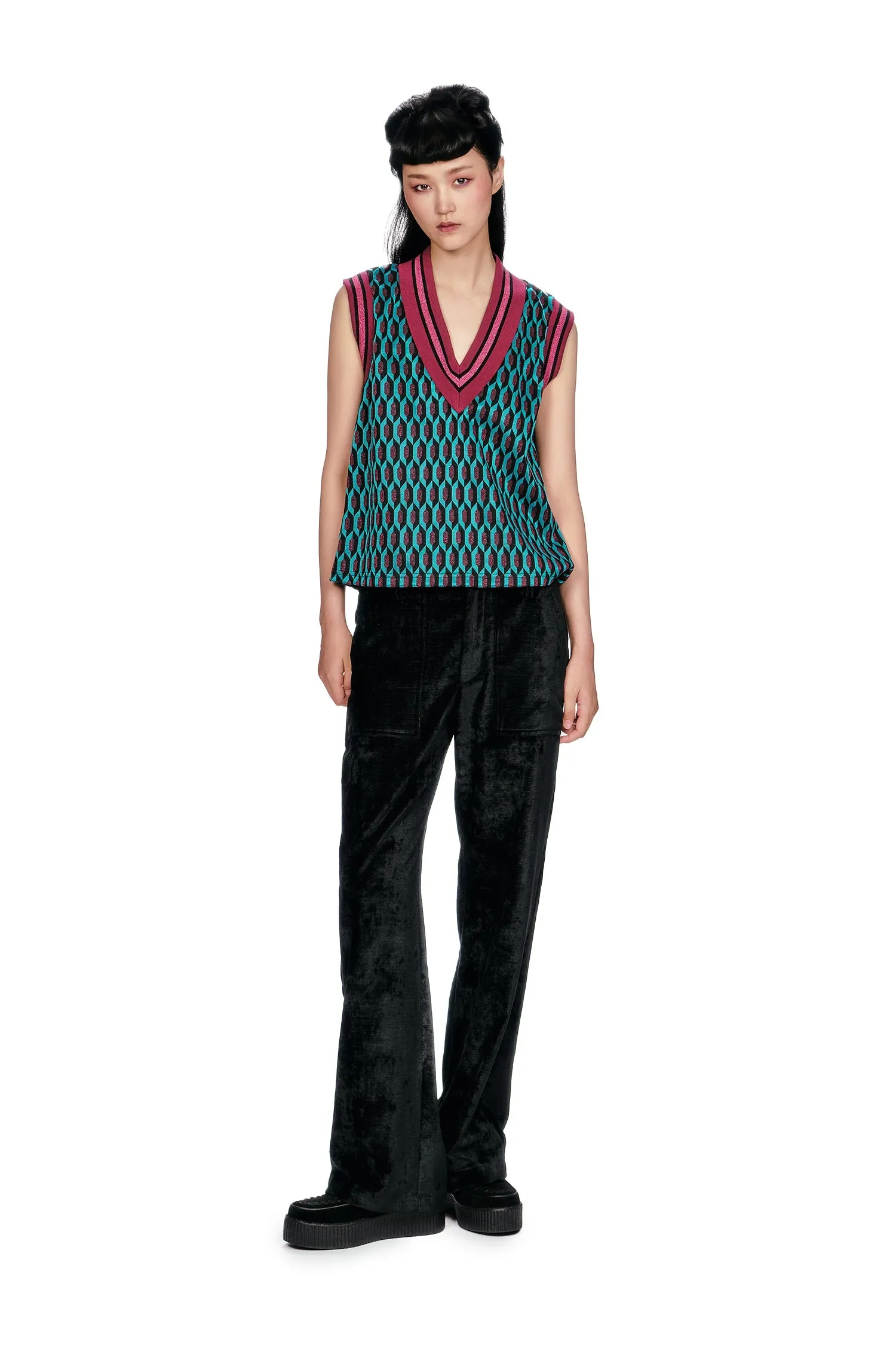 Glitter Geo Jacquard Pullover Vest sold by Anna Sui product image thumbnail 2