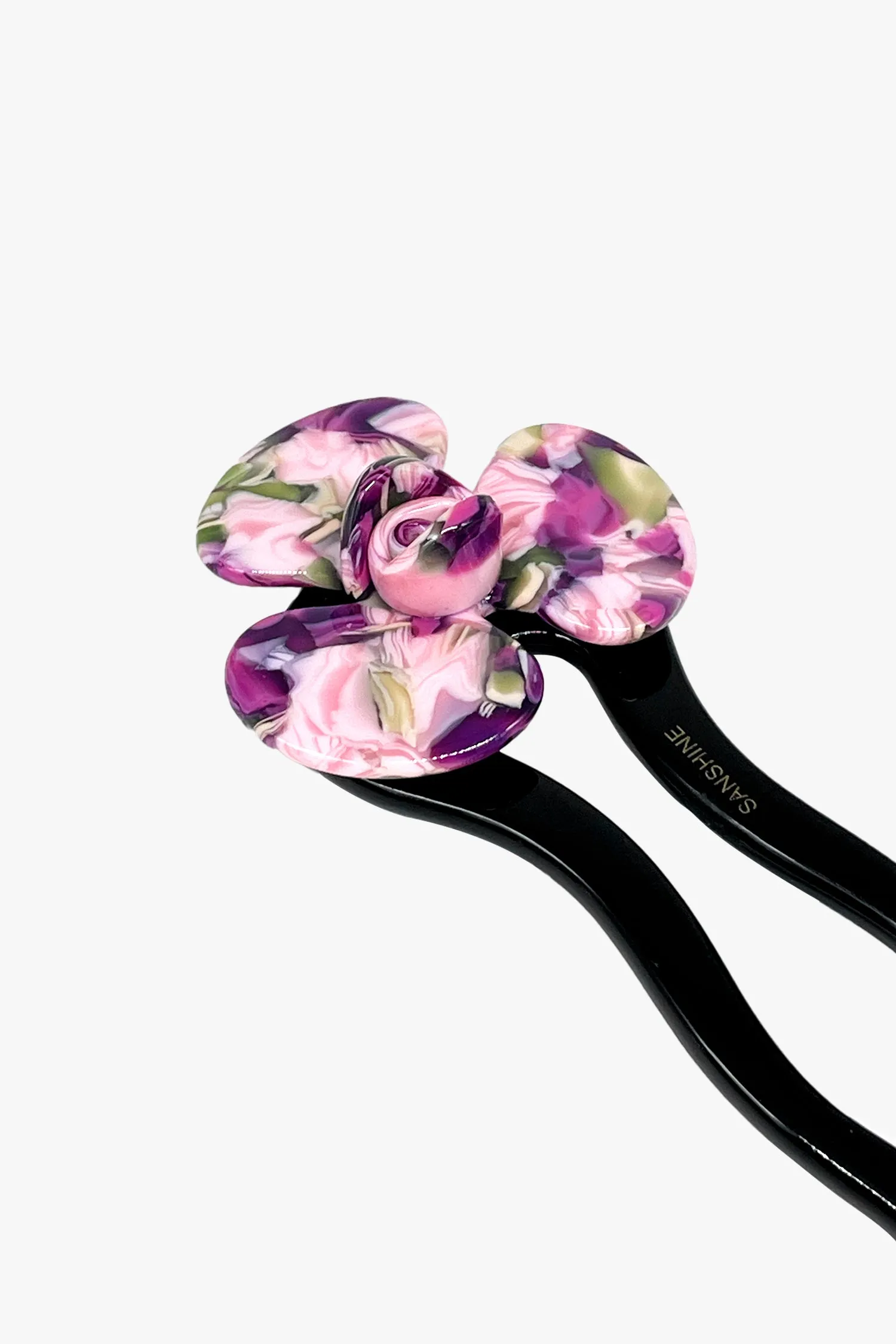 Spring Flower Chignon Hair Pin- Green & Purple sold by Anna Sui product image thumbnail 2