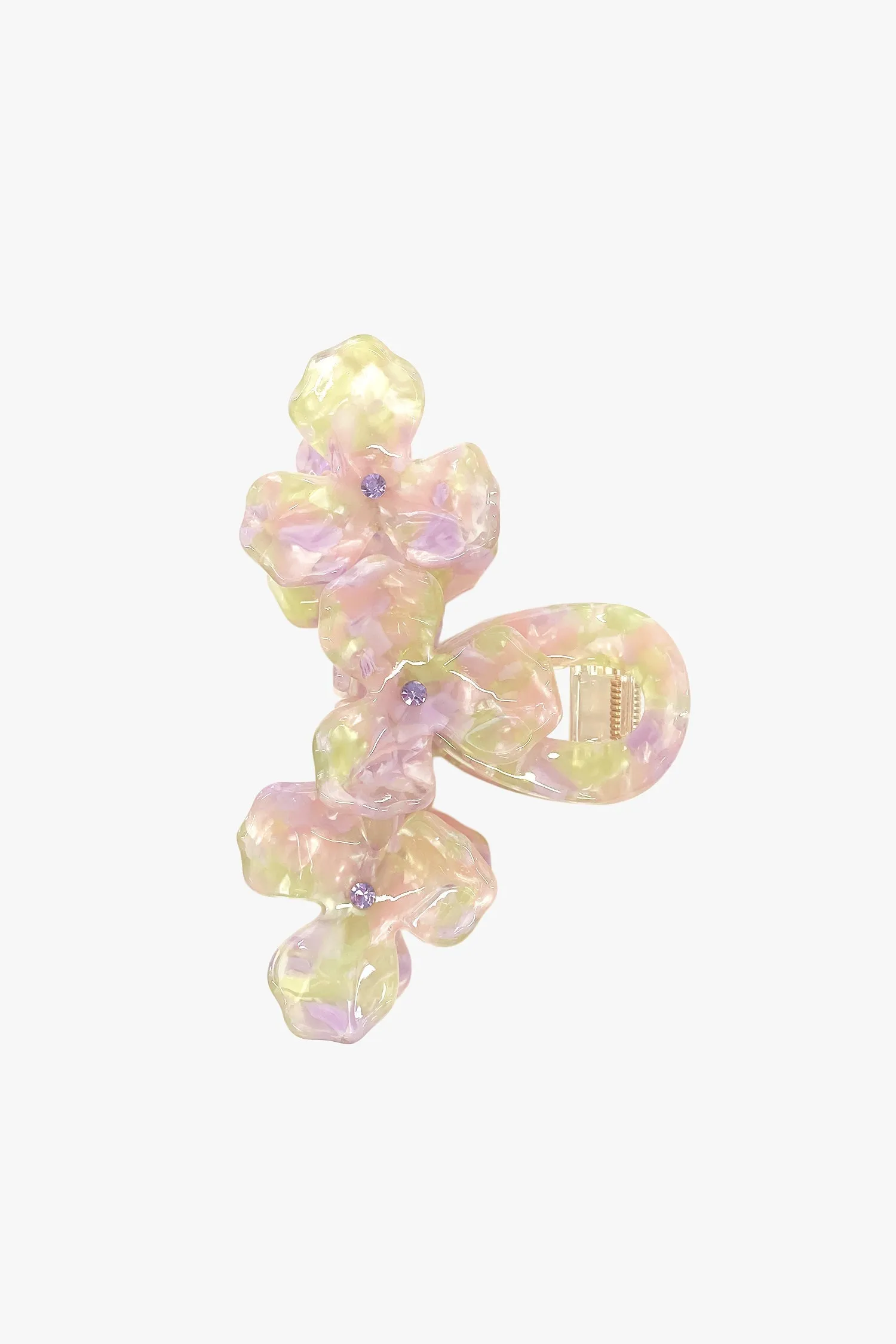 Triple Flower Rhinestone Jaw Clip sold by Anna Sui