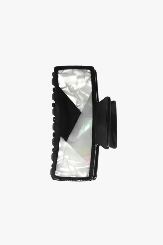 Art Deco Mother of Pearl & Black Rectangle Jaw Clip sold by Anna Sui