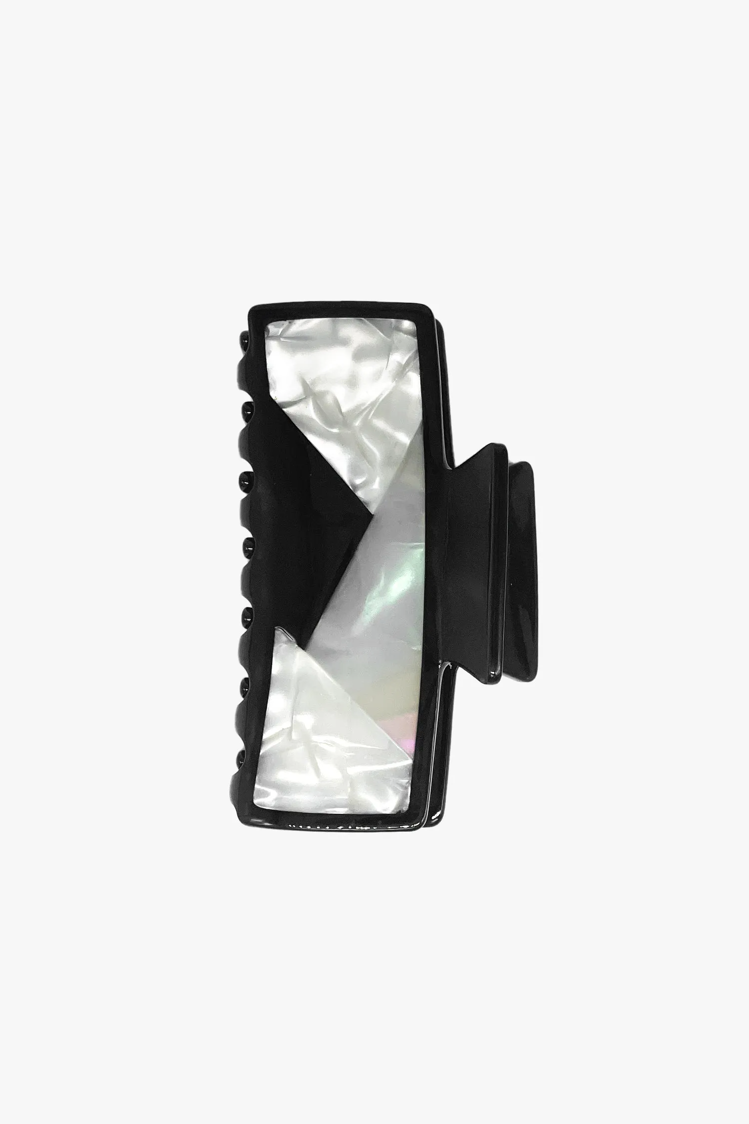 Art Deco Mother of Pearl & Black Rectangle Jaw Clip sold by Anna Sui