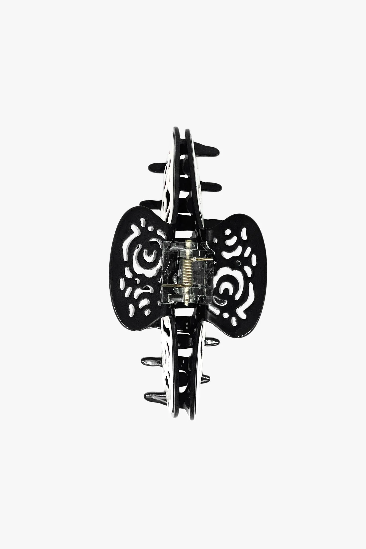 Vintage White & Black Two-Tone Open Scroll Jaw Clip sold by Anna Sui product image thumbnail 2