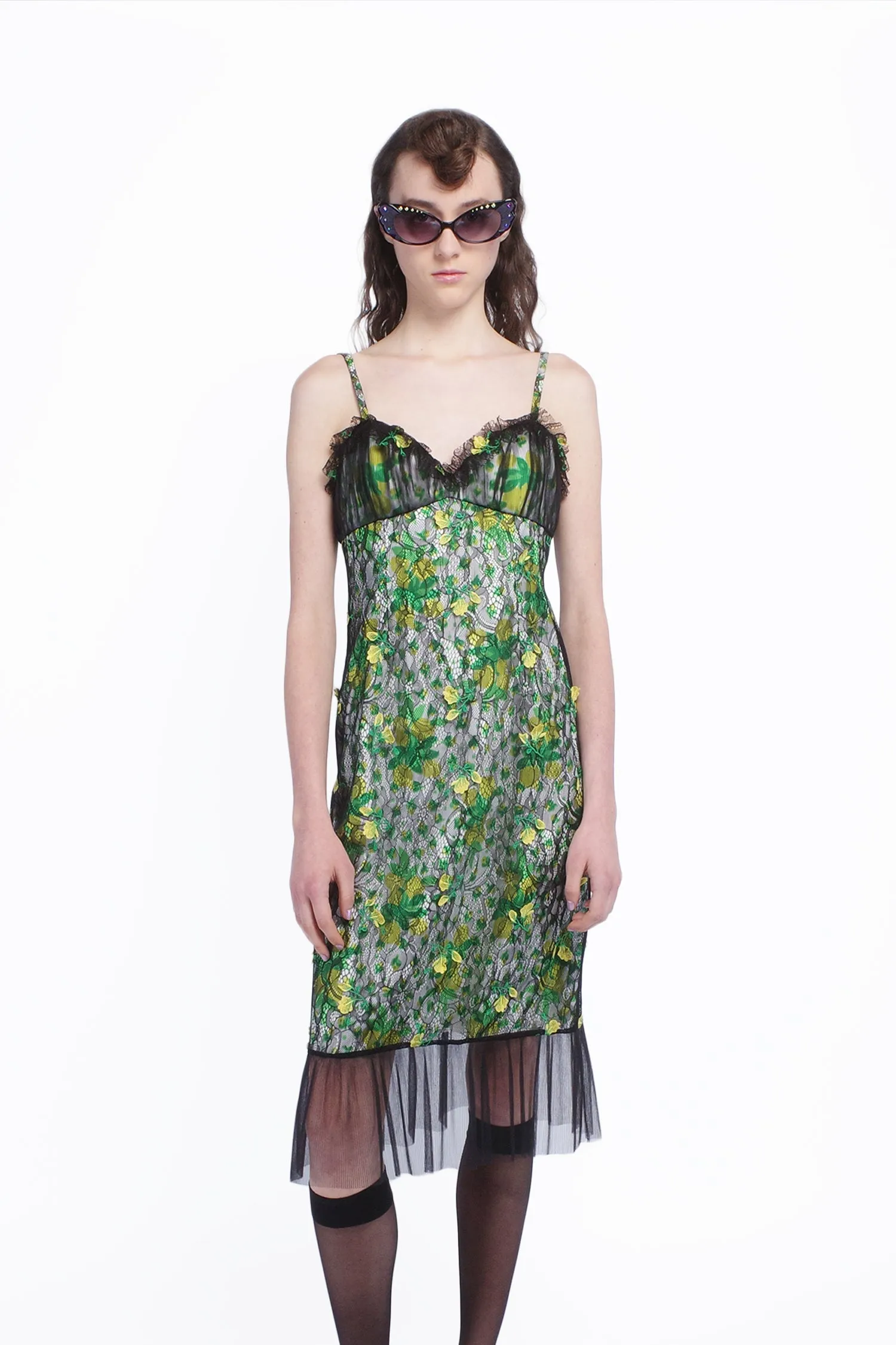 Rosebuds Lace Combo Slip Dress sold by Anna Sui