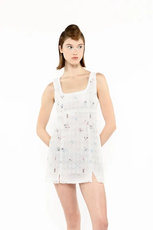 Embroidered Lacey Trellis Mini Dress sold by Anna Sui