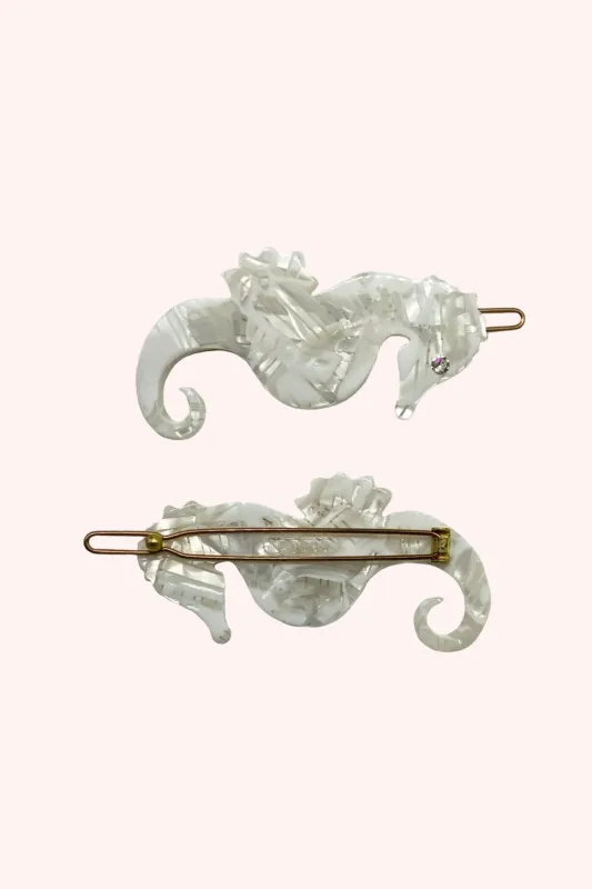 Sweet Seahorse Hair Pin Pearly White sold by Anna Sui