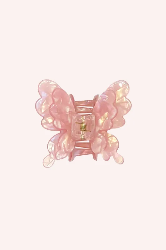 Pastel Iridescent Butterfly Jaw Clip Pink sold by Anna Sui