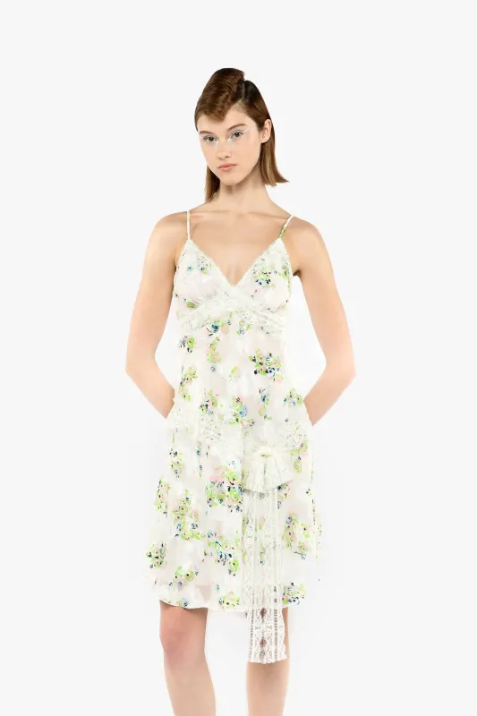 Rosies Posies Chiffon Romantic Lace Slip Dress sold by Anna Sui