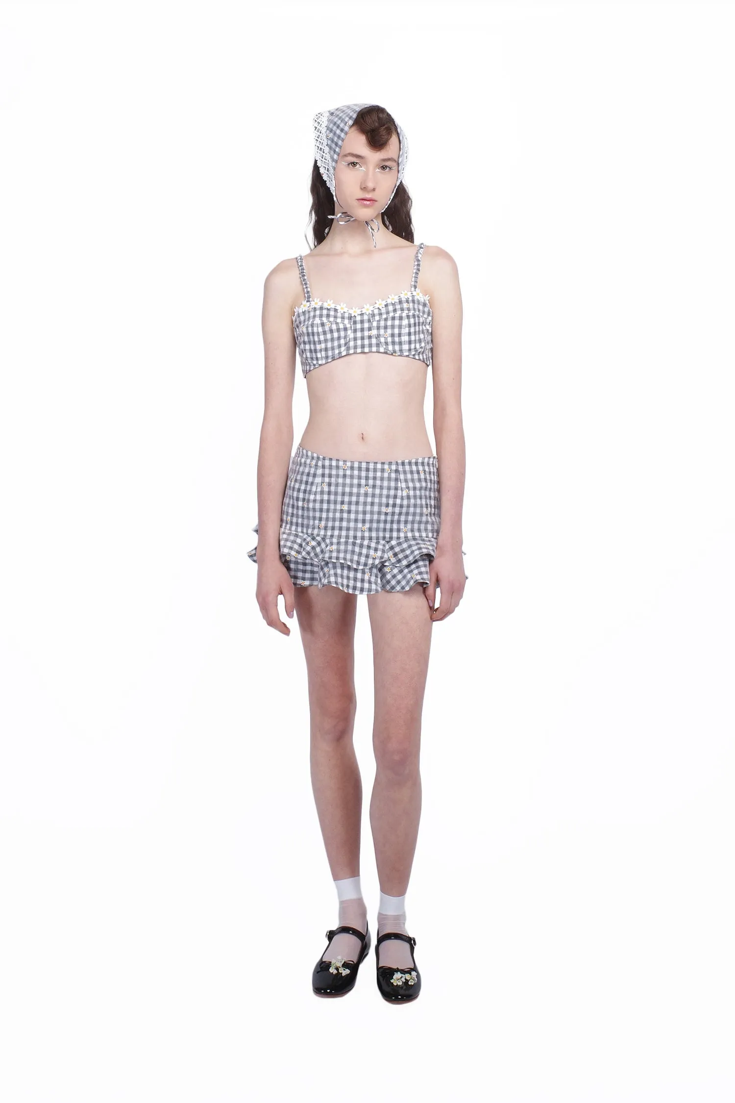 Daisy Embroidery on Gingham Bikini Set sold by Anna Sui product image thumbnail 5