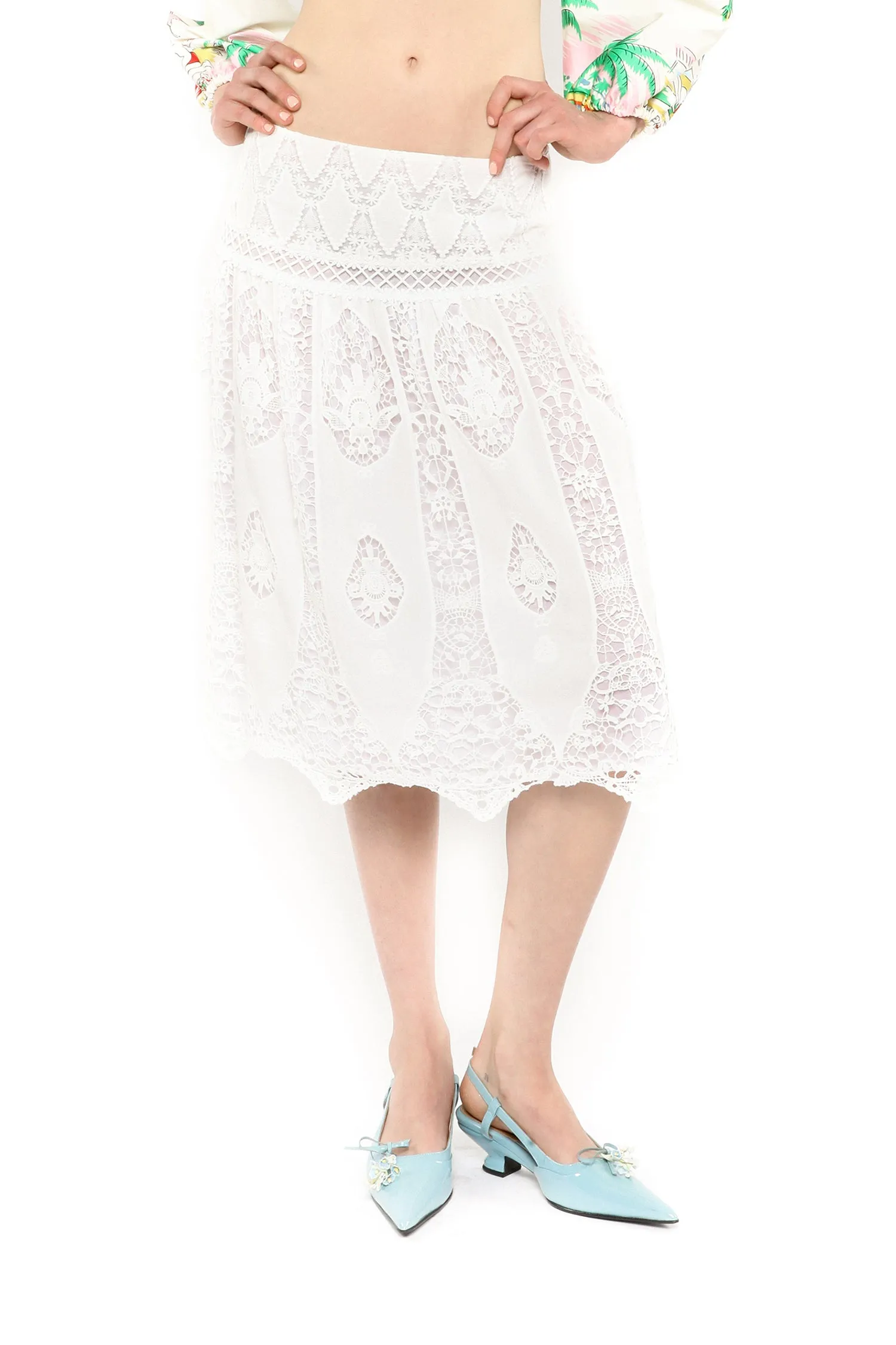 Applique Lace Combo Skirt sold by Anna Sui