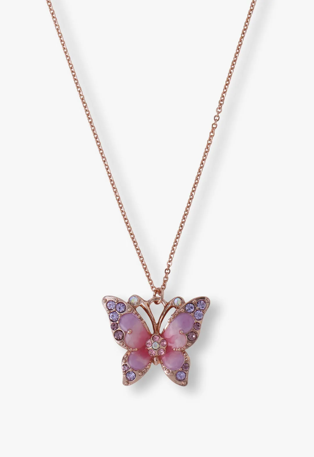 Pink & Lavender Butterfly Glow Necklace - Rose Gold sold by Anna Sui product image thumbnail 2