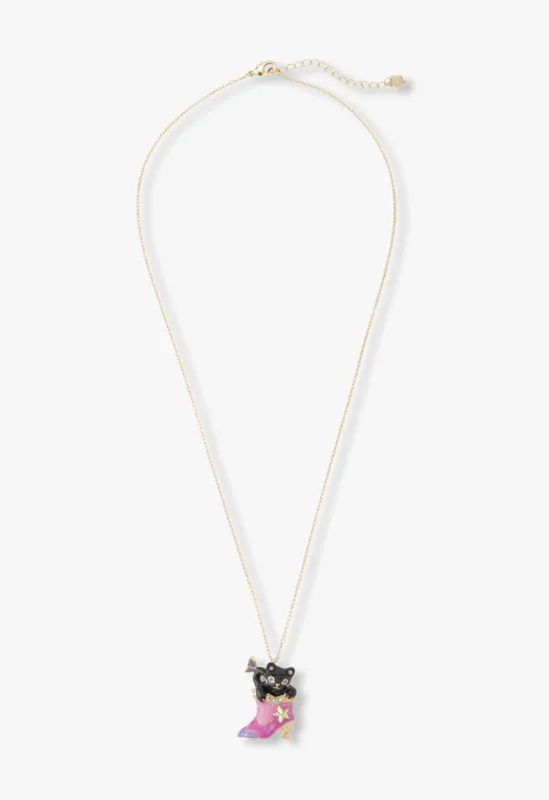 Mystical Cat & Butterfly Boot Necklace sold by Anna Sui