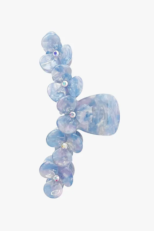 Gemstone Blossom Large Jaw Clip - Blue sold by Anna Sui