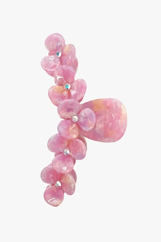 Gemstone Blossom Large Jaw Clip - Pink sold by Anna Sui