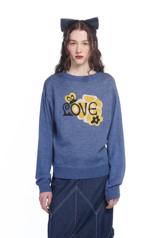 Knitwear Love Sweater Cornflower sold by Anna Sui