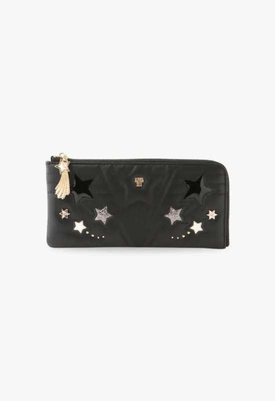 Starstruck Half-Zip Wallet - Black sold by Anna Sui