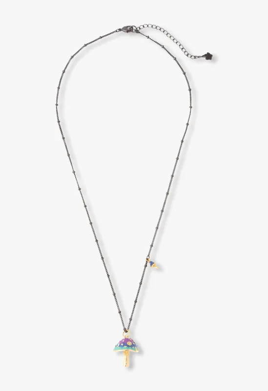 Fairytale Mushroom Necklace - Gunmetal made by Anna Sui