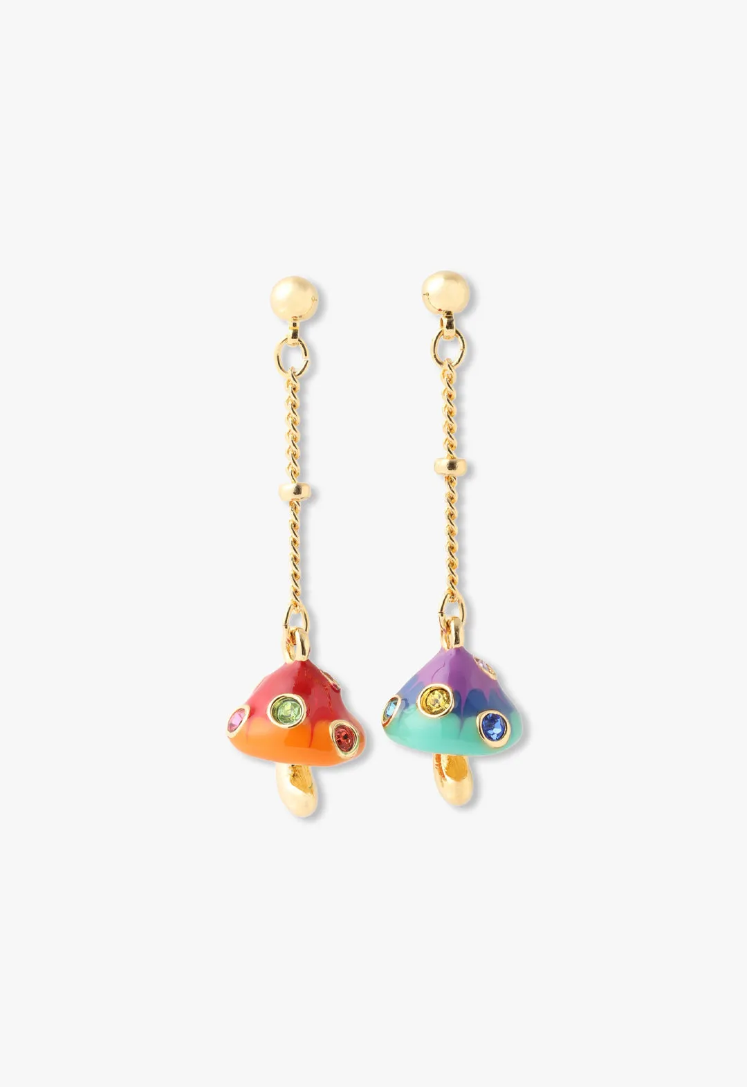 Enchanted Mini Mushroom Earrings - Gold sold by Anna Sui