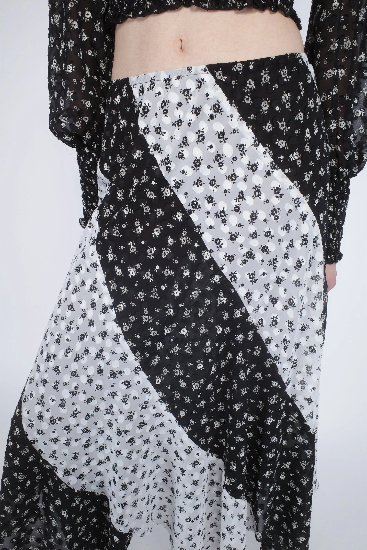 Ditsy Dot Chiffon Contrast Flowy Skirt sold by Anna Sui product image thumbnail 5