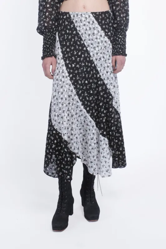 Ditsy Dot Chiffon Contrast Flowy Skirt sold by Anna Sui