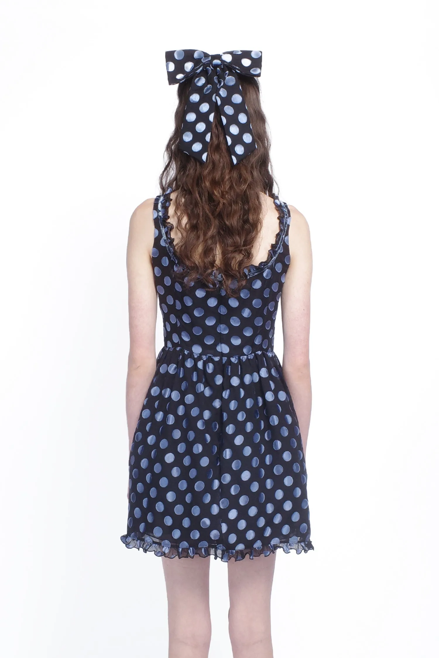 Dot Chiffon Ruffle Mini Dress sold by Anna Sui product image thumbnail 5