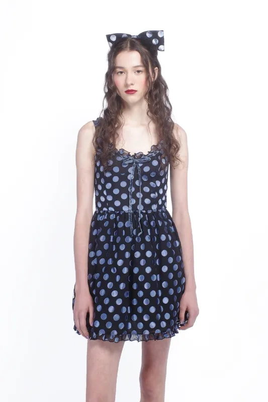Dot Chiffon Ruffle Mini Dress sold by Anna Sui