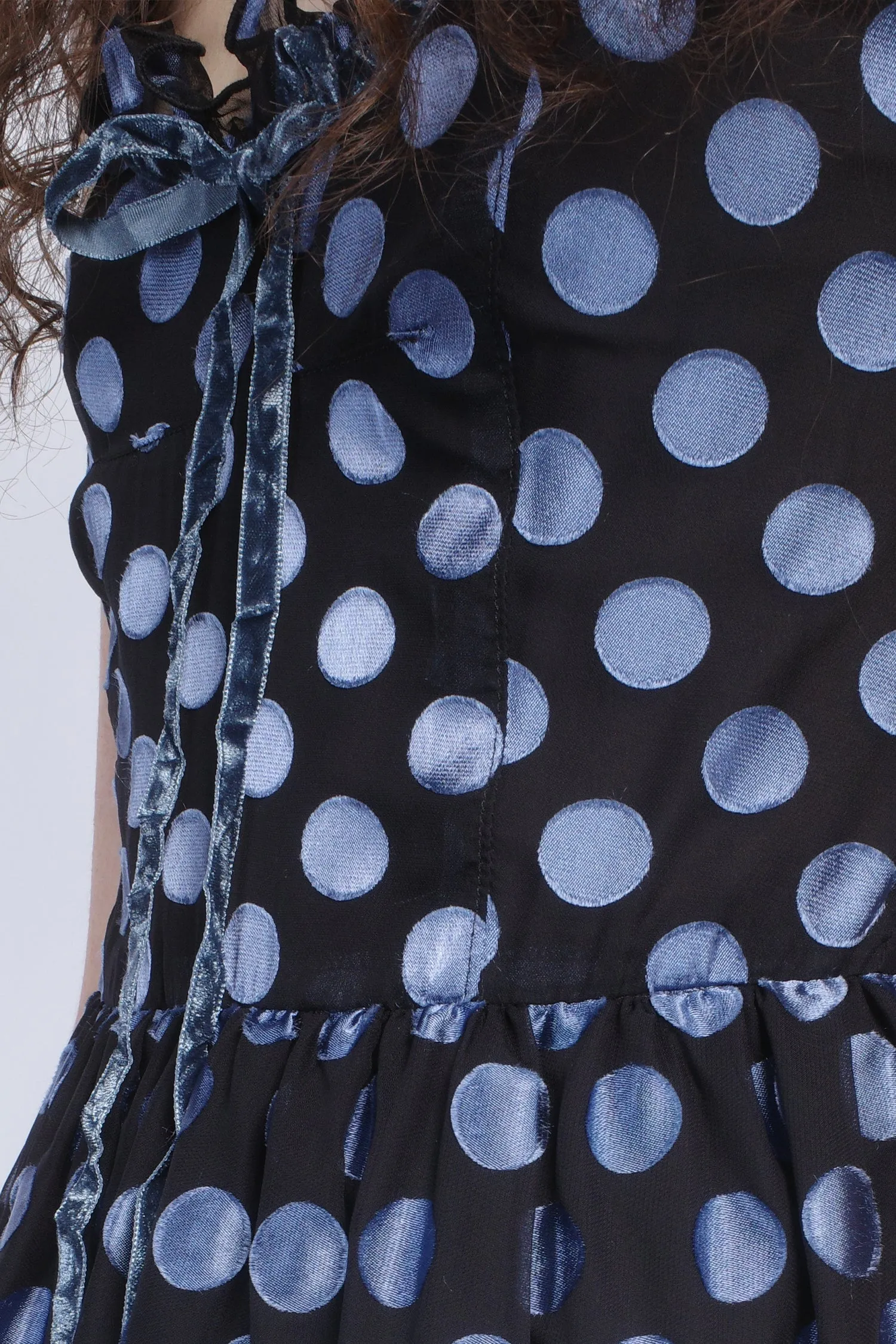 Dot Chiffon Ruffle Mini Dress sold by Anna Sui product image thumbnail 4