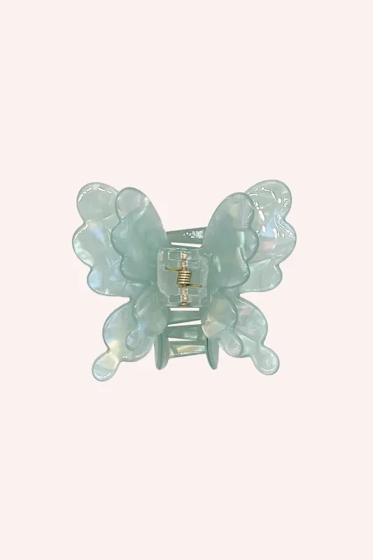 Pastel Iridescent Butterfly Jaw Clip Aqua sold by Anna Sui