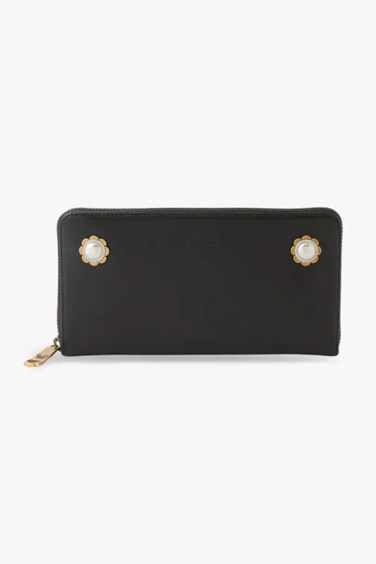 Black Retro Button Wallet sold by Anna Sui