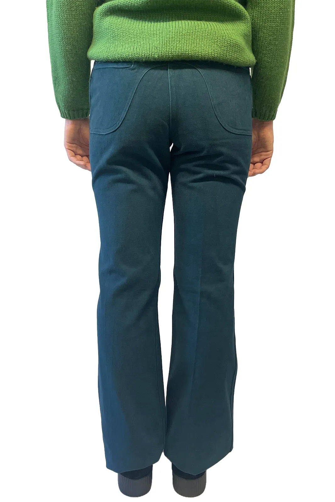 Vintage Seventies Lee Teal Flare Pants sold by Anna Sui product image thumbnail 3