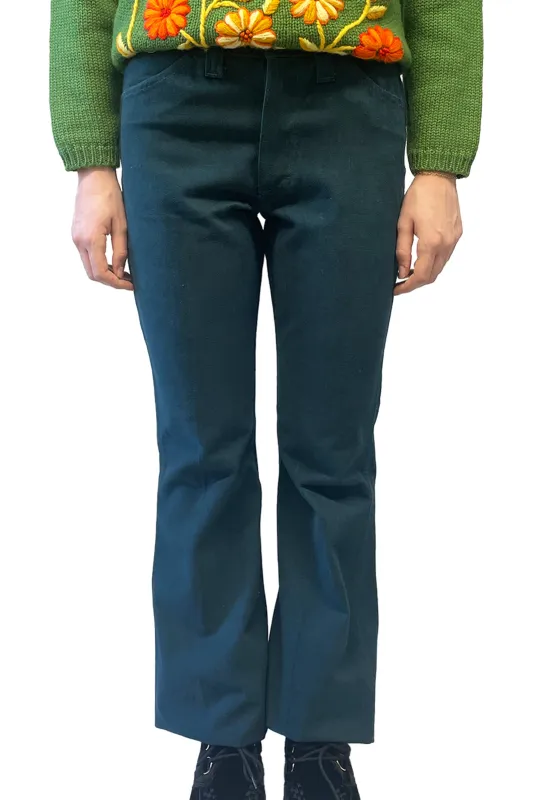 Vintage Seventies Lee Teal Flare Pants sold by Anna Sui