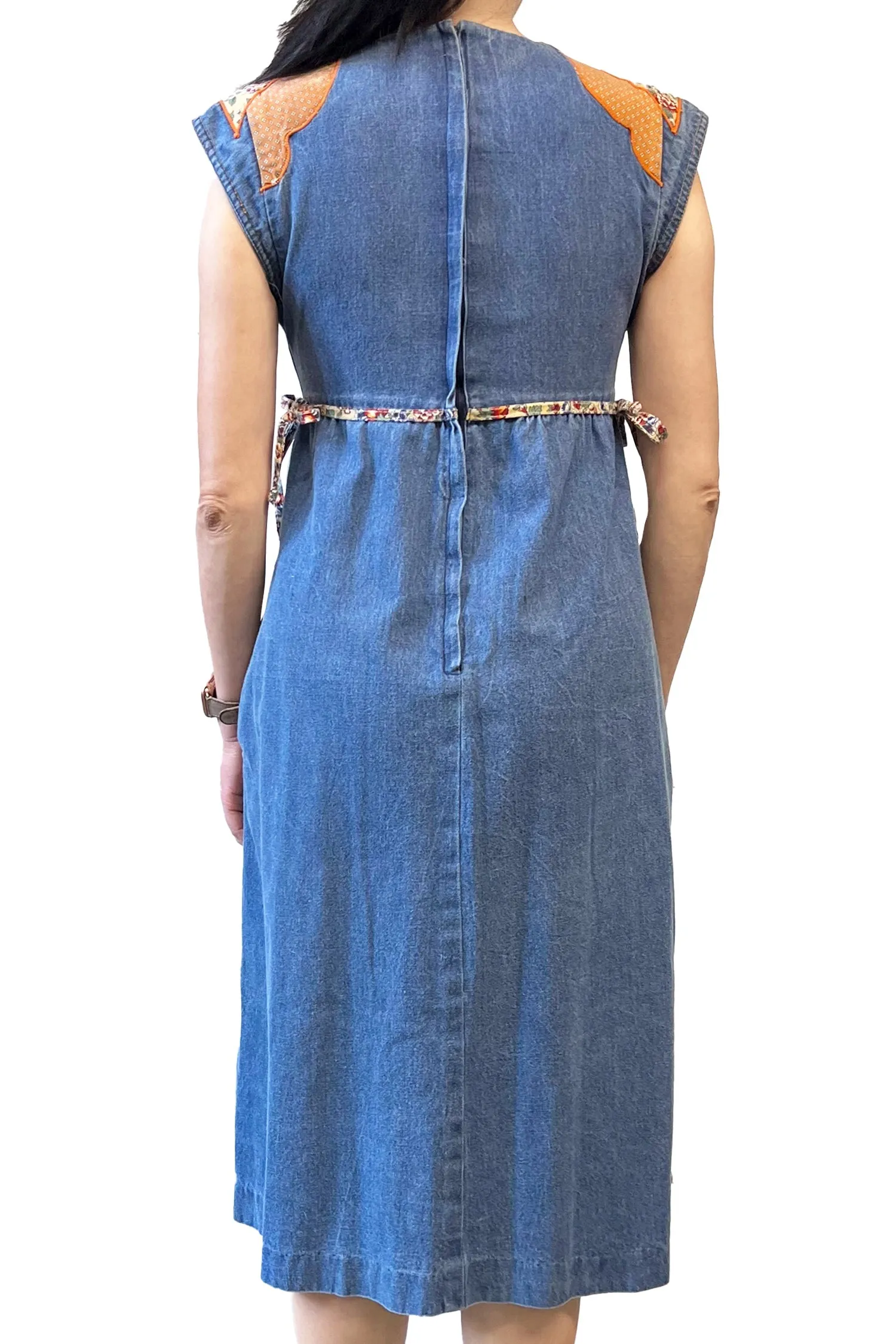 Seventies Infinity Denim Applique Patchwork Dress sold by Anna Sui product image thumbnail 3