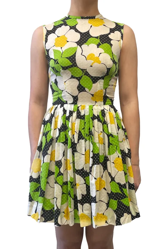 Vintage Sixties Vicky Vaughn Dotted Floral Dress sold by Anna Sui