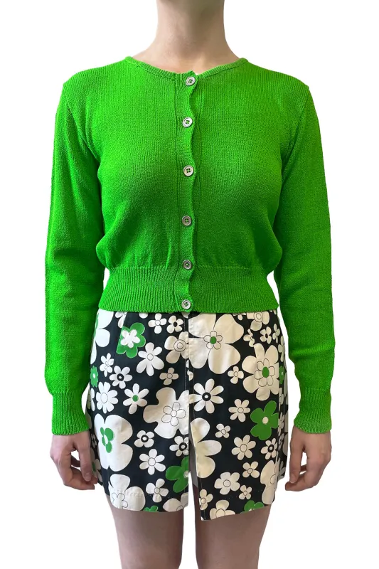 James Coviello for Anna Sui Cropped Green Cardigan made by Anna Sui