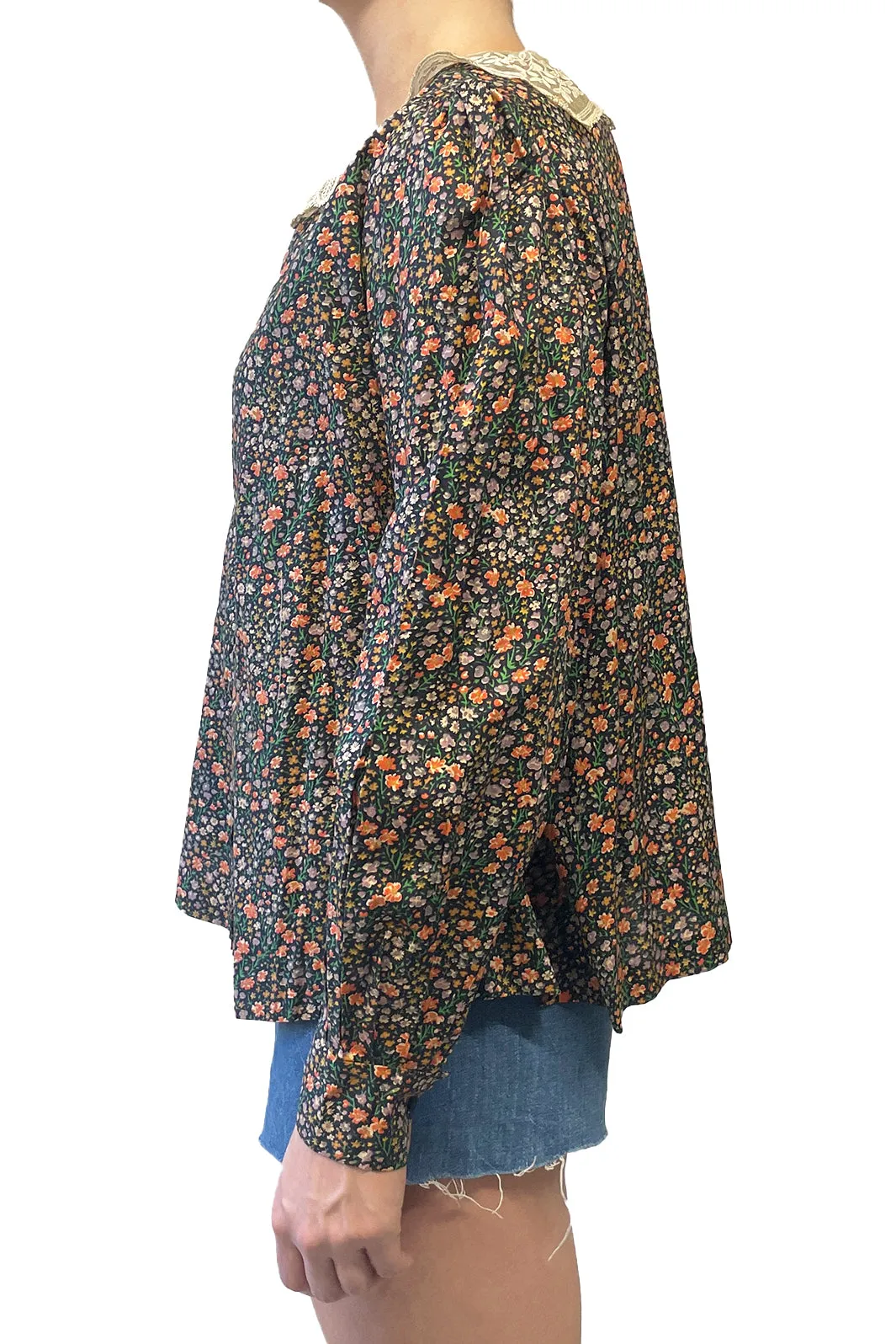 Vintage Lace Collared Floral Button Up Blouse sold by Anna Sui product image thumbnail 2
