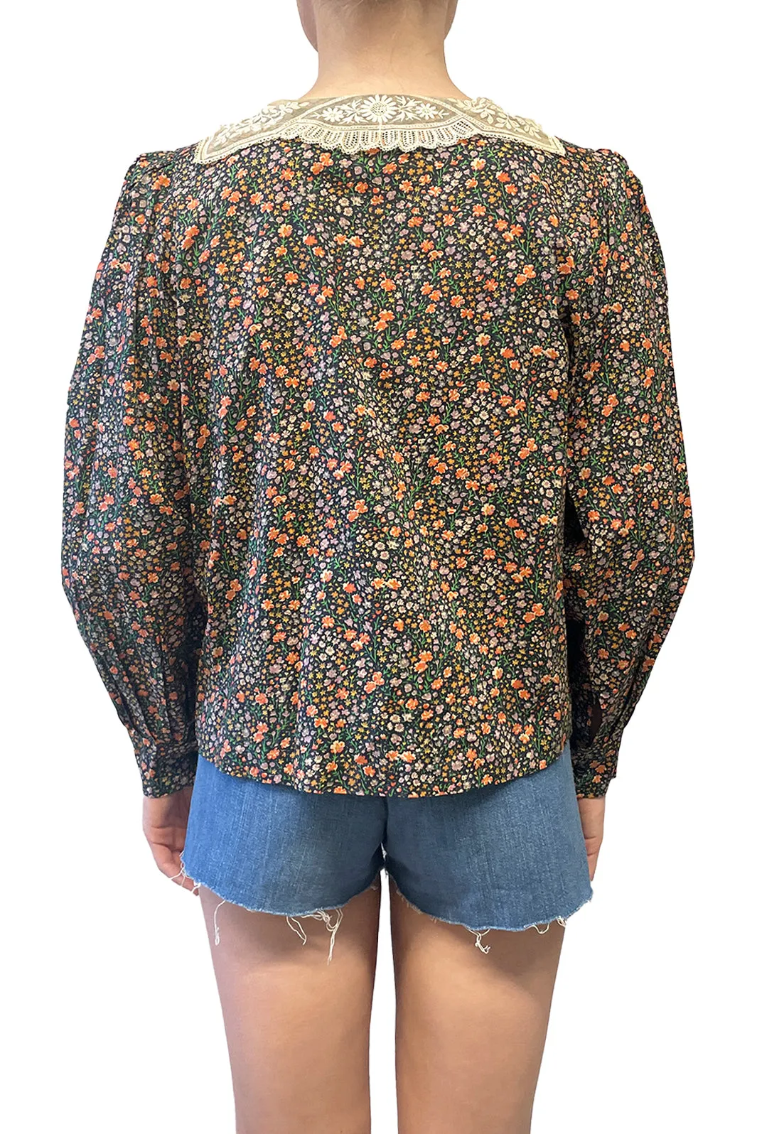 Vintage Lace Collared Floral Button Up Blouse sold by Anna Sui product image thumbnail 3