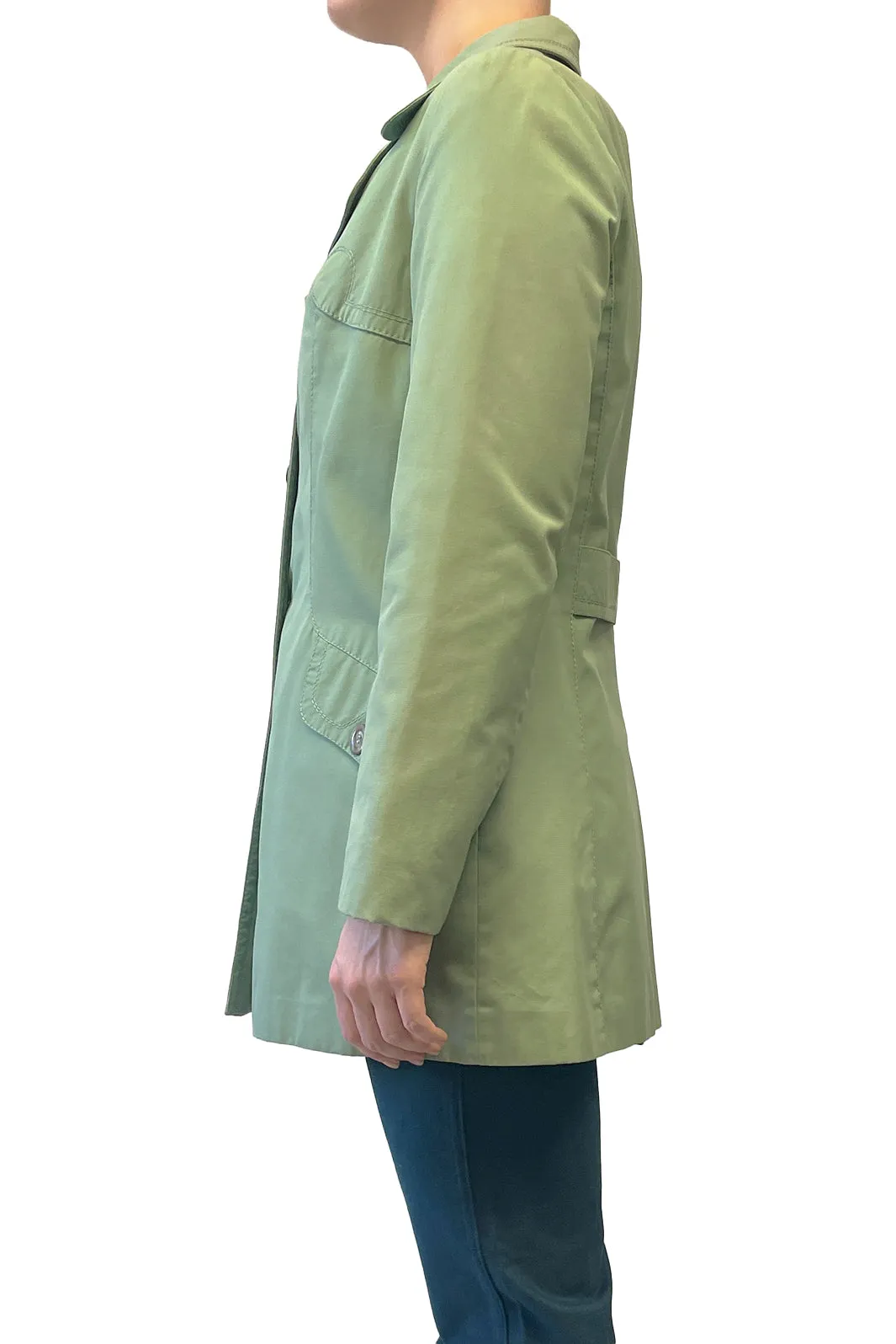 Vintage Sixties C&A Green Button Up Trench Coat sold by Anna Sui product image thumbnail 2