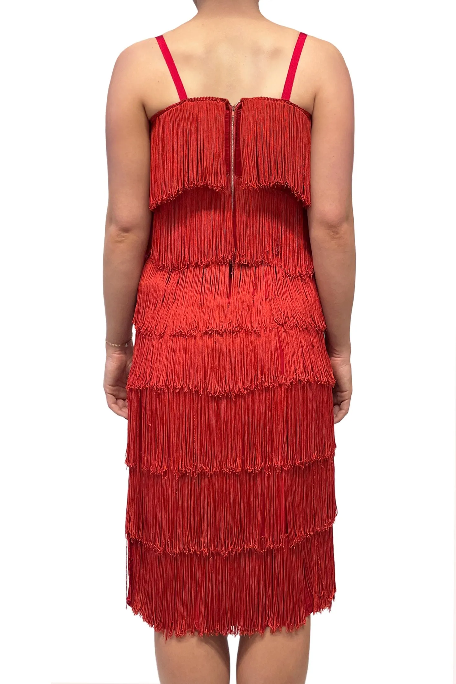 Vintage Red Fringe Midi Dress sold by Anna Sui product image thumbnail 3