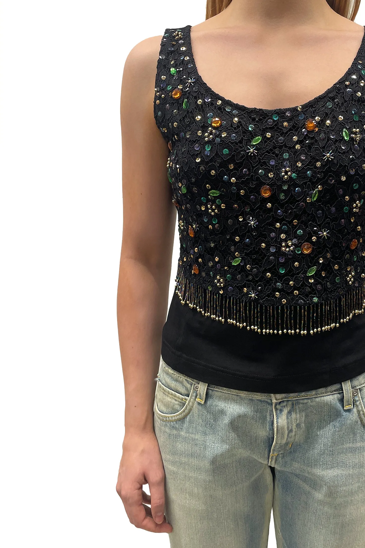 Vintage Vivienne Tam Beaded Fringe Top sold by Anna Sui product image thumbnail 4