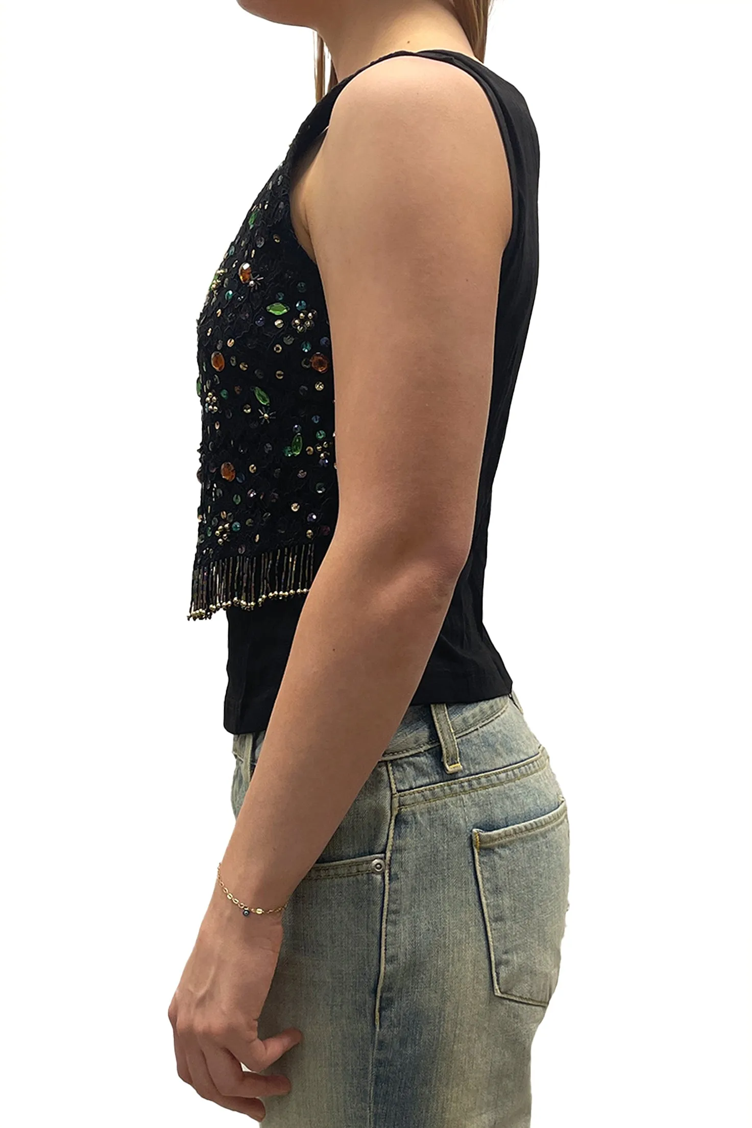 Vintage Vivienne Tam Beaded Fringe Top sold by Anna Sui product image thumbnail 2
