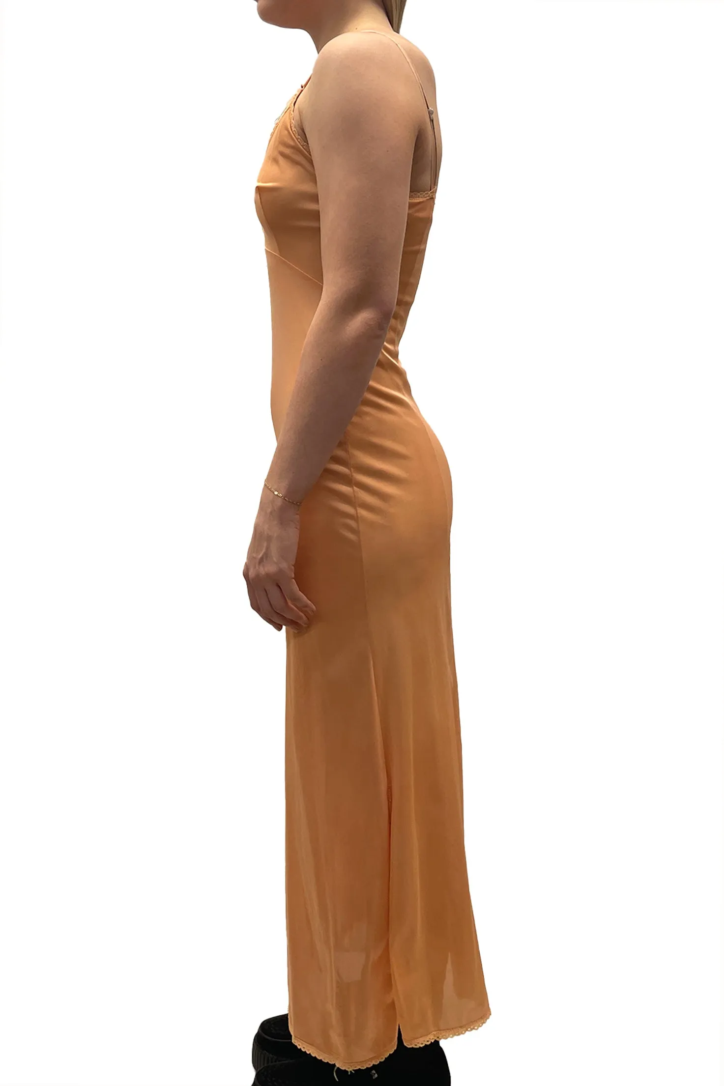 Vintage Orange Lace Trim Maxi Slip Dress sold by Anna Sui product image thumbnail 2