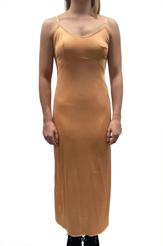 Vintage Orange Lace Trim Maxi Slip Dress sold by Anna Sui