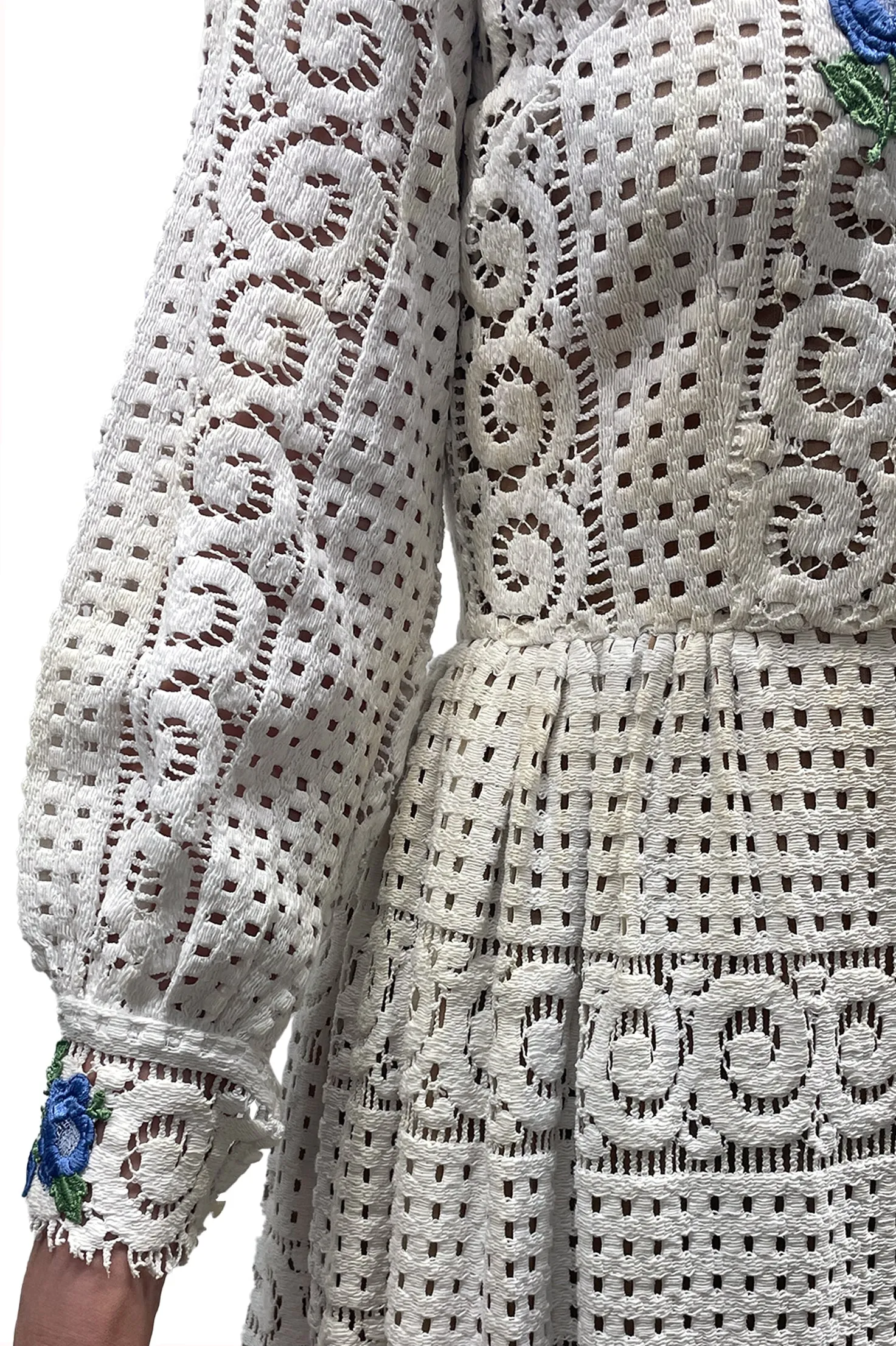 Vintage Rebecca Embroidered Flower Maxi Dress sold by Anna Sui product image thumbnail 3