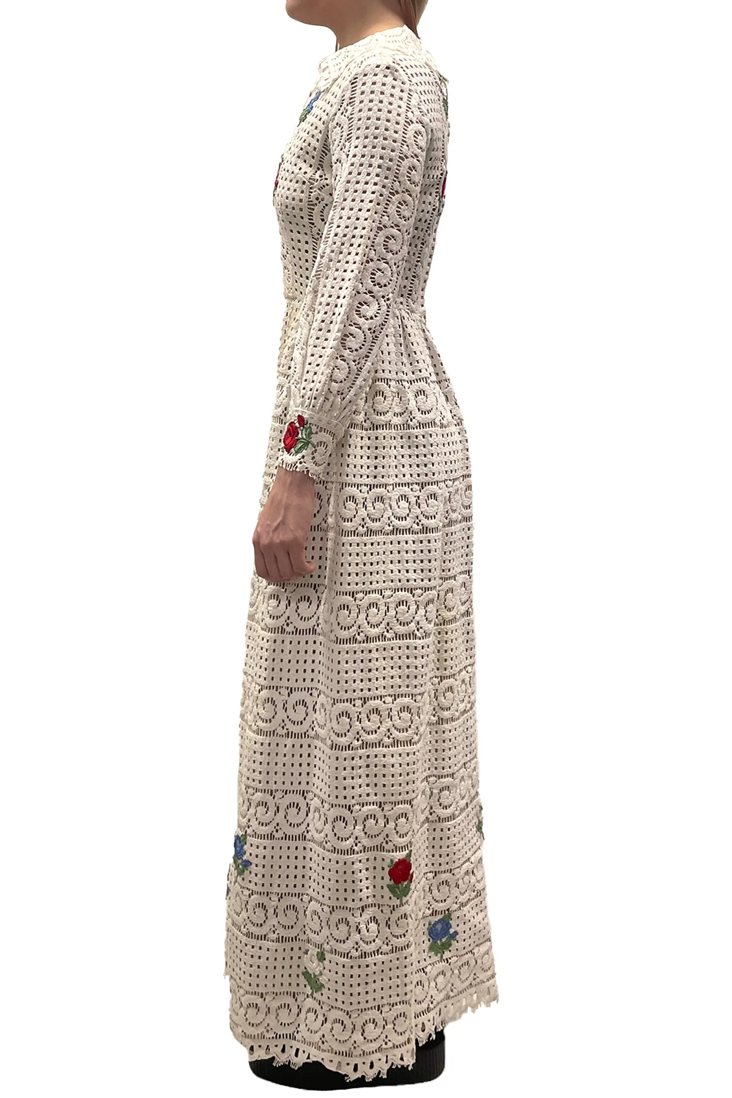 Vintage Rebecca Embroidered Flower Maxi Dress sold by Anna Sui product image thumbnail 2