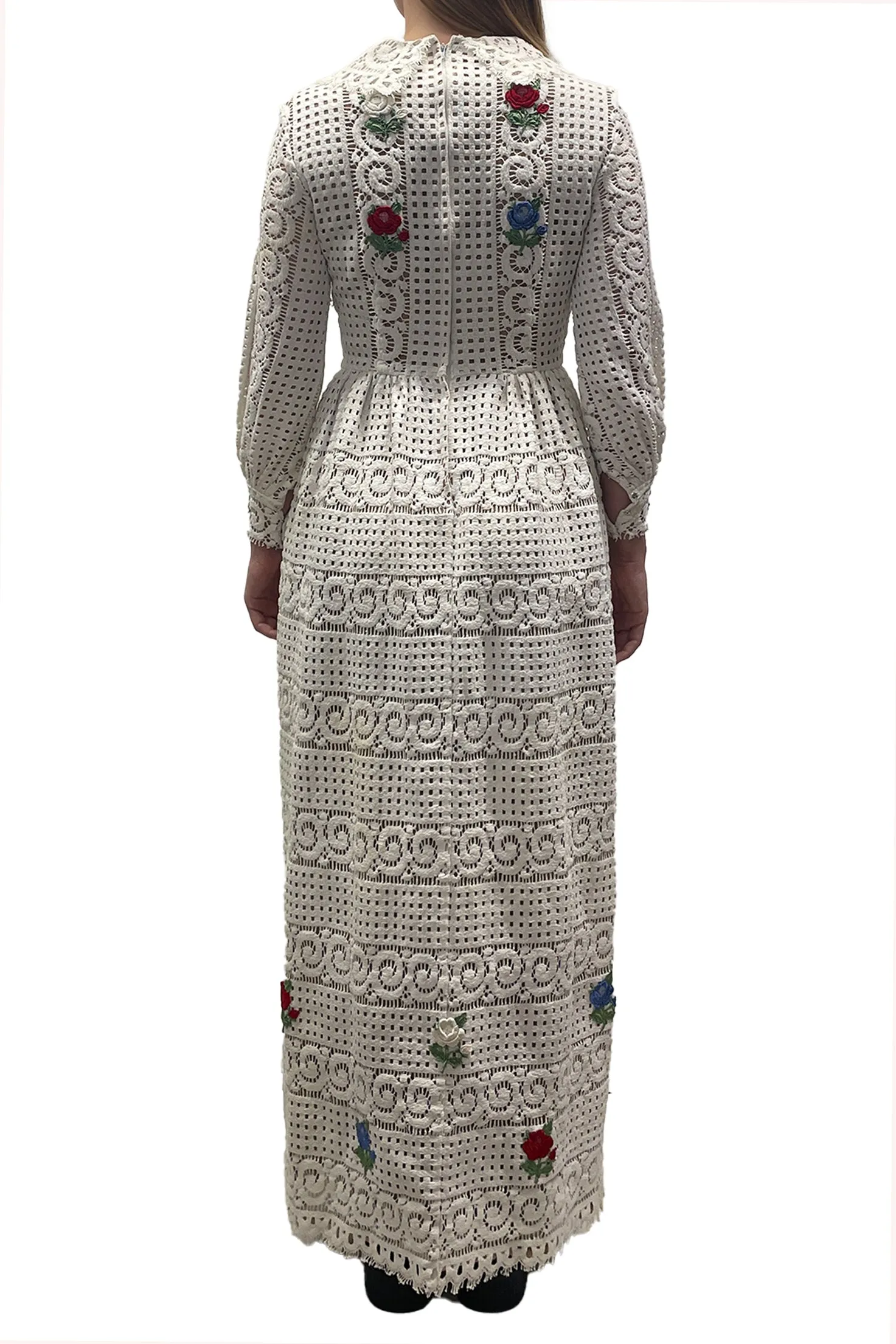 Vintage Rebecca Embroidered Flower Maxi Dress sold by Anna Sui product image thumbnail 4