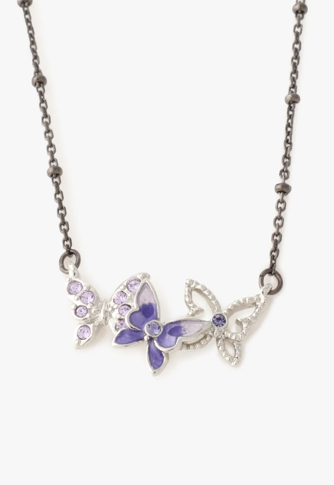 Bejeweled Butterfly Necklace - Violet Gunmetal sold by Anna Sui product image thumbnail 2