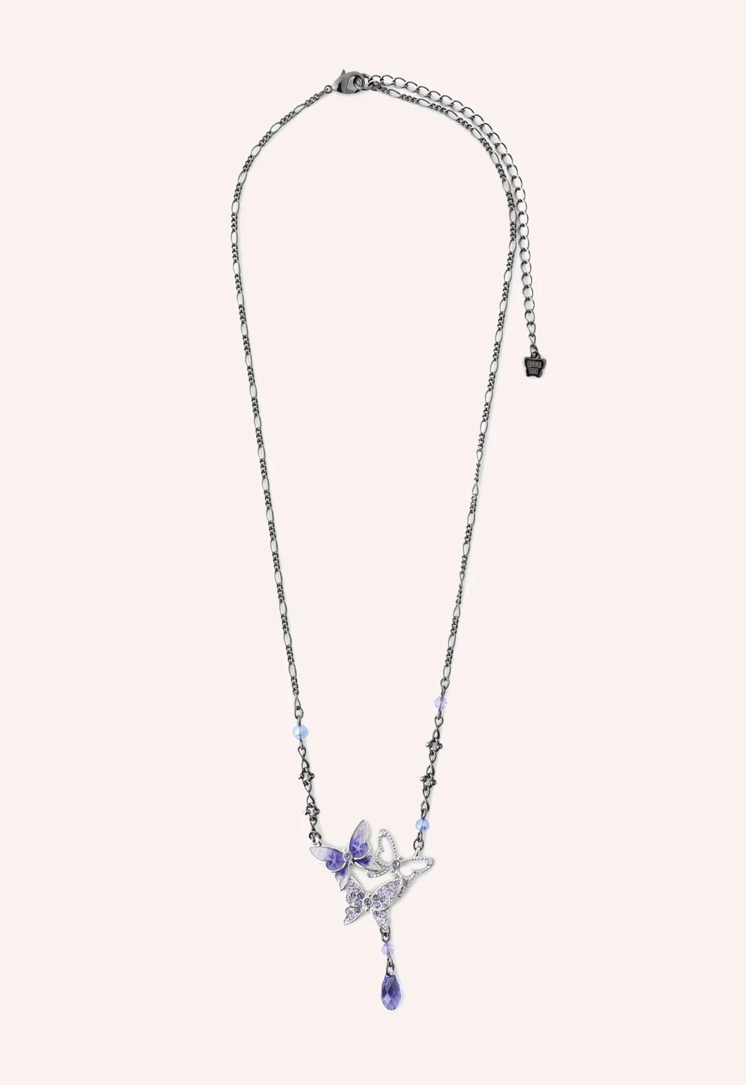Bejeweled Butterfly Princess Necklace - Violet Gunmetal sold by Anna Sui