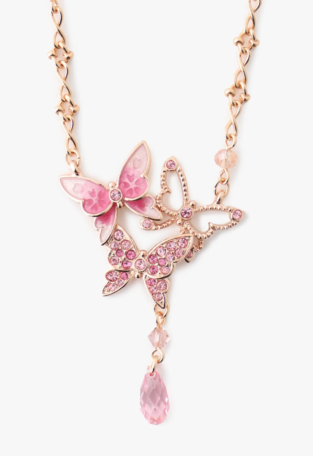Bejeweled Butterfly Princess Necklace - Pink Rose Gold sold by Anna Sui product image thumbnail 2