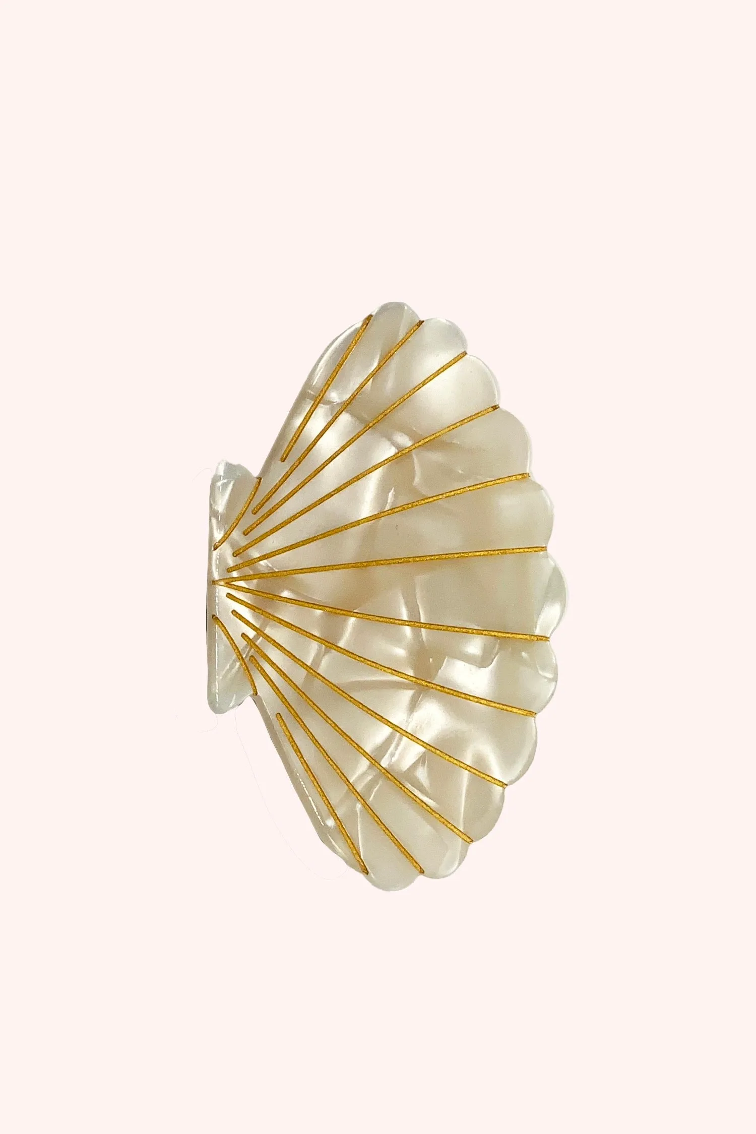 Large Ivory Pastel Sea Shell Jaw Clip sold by Anna Sui