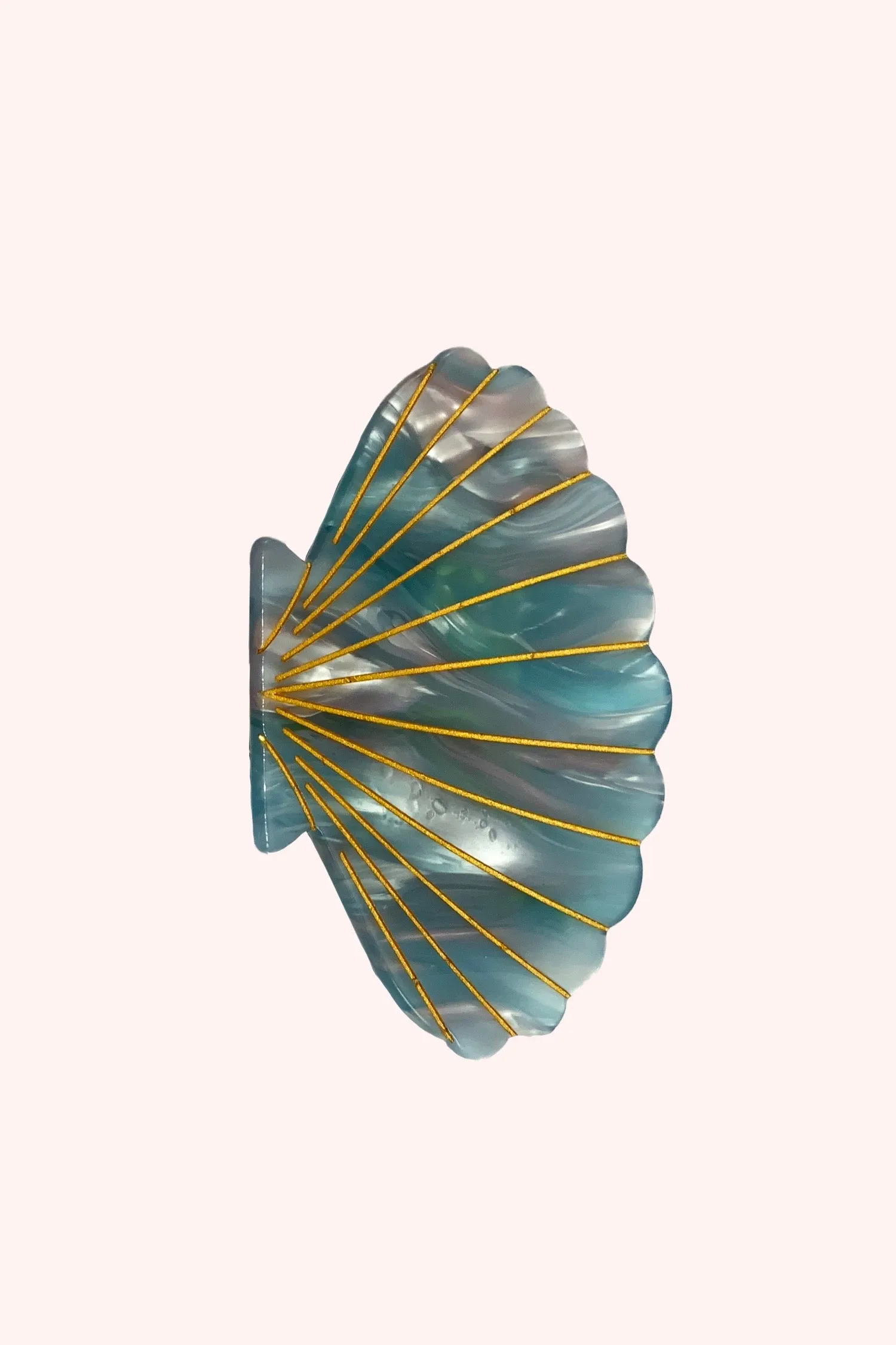 Large Blue Marine Pastel Sea Shell Jaw Clip sold by Anna Sui